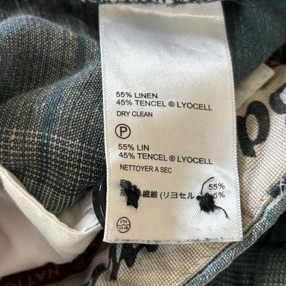 Tommy Bahama Blue Plaid Linen Blend Men’s Shorts Size 38 - Picture 7 of 9